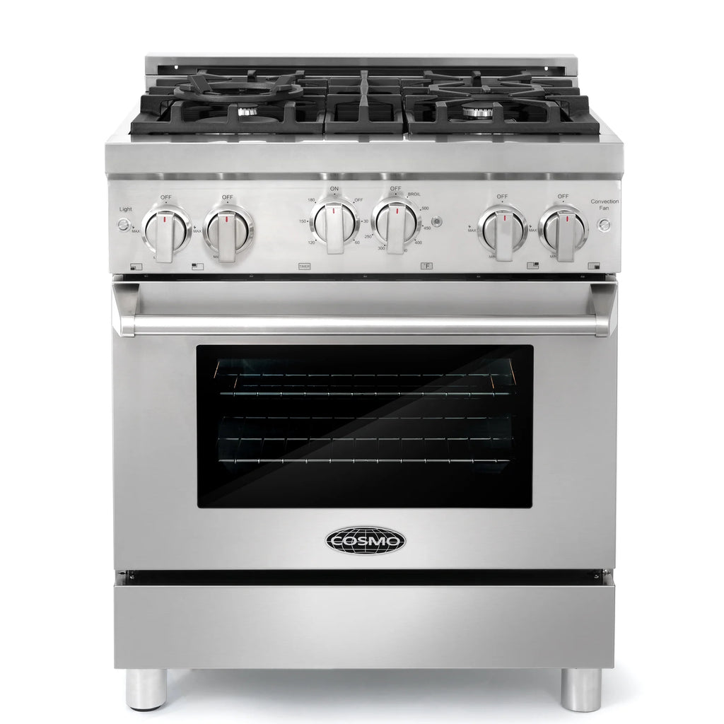 2 Piece Gas Range and Wall Mount Range Hood Kitchen Appliance Bundle L4682