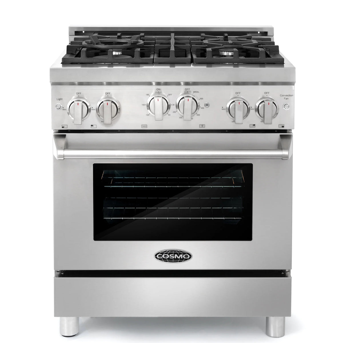 2 Piece Gas Range and Wall Mount Range Hood Kitchen Appliance Bundle L4682
