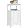 4-Tier White Wooden Bathroom Floor Cabinet Y321898