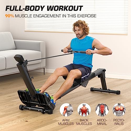 Foldable Rowing Machine with LCD Monitor U3829