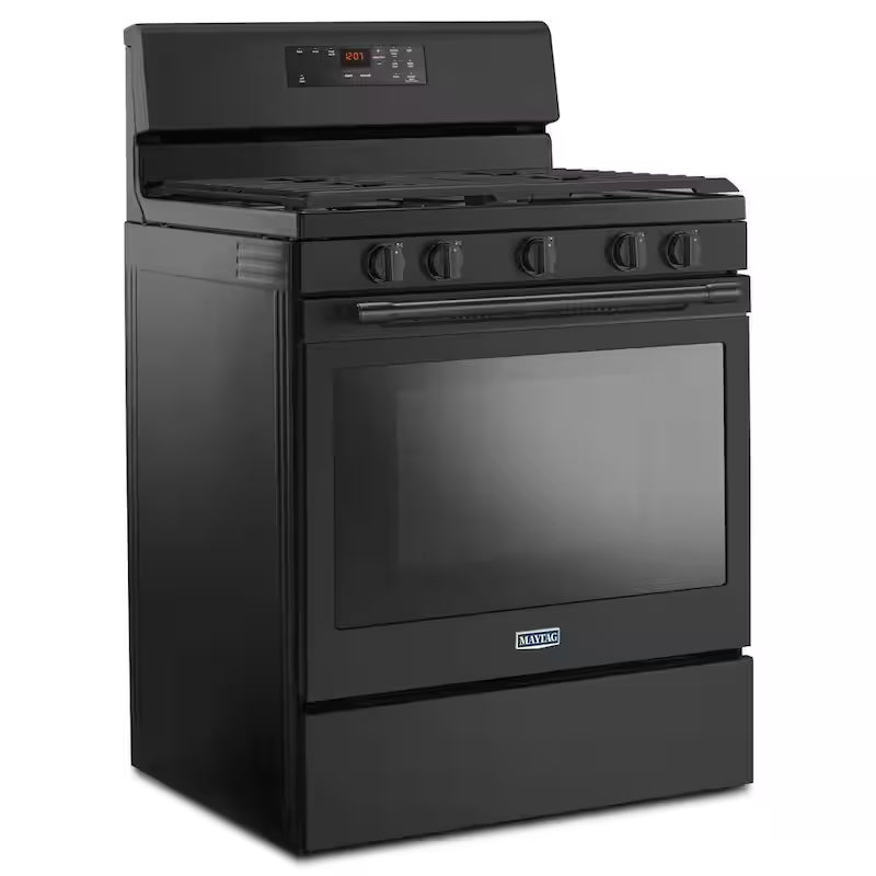 Gas Range with 5th Oval Burner in Black F972