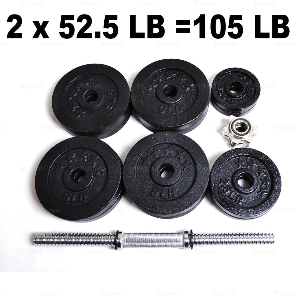 Adjustable Dumbbell Set 105 lbs Black Y4807