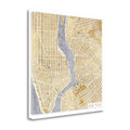 Gilded New York Map Giclee Print on Gallery Wrap Canvas E412