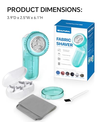 Fabric Shaver and Lint Remover with 2-Speeds, Stainless Steel Blades, Gray V425