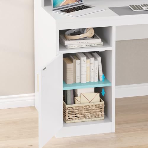Black Computer Desk with 3 Drawer and Storage Shelves I353