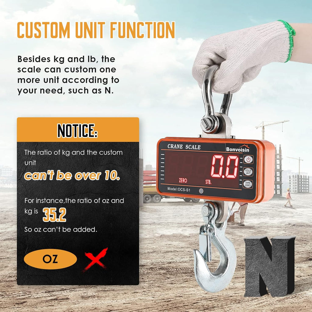 1000kg Orange Digital Hanging Scale E168549