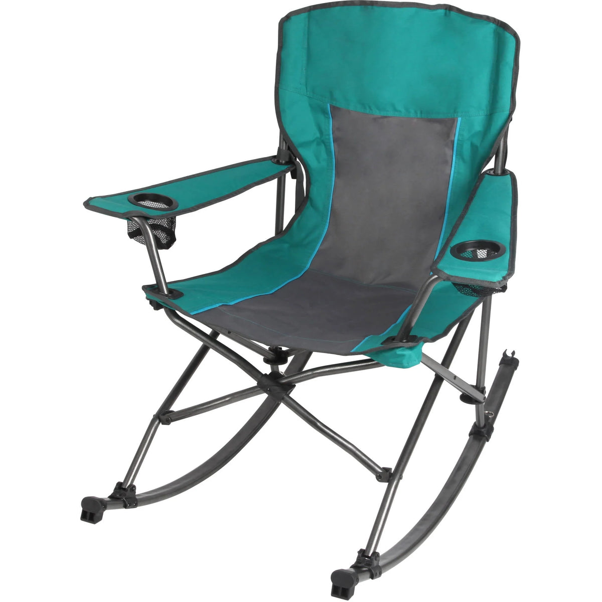 Green Foldable Camping Rocking Chair 300 lbs Capacity K455