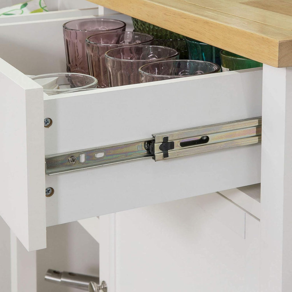 Kitchen Cart with Rubber Wood Top D221427