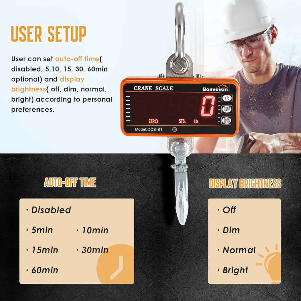 1000kg Orange Digital Hanging Scale E168549