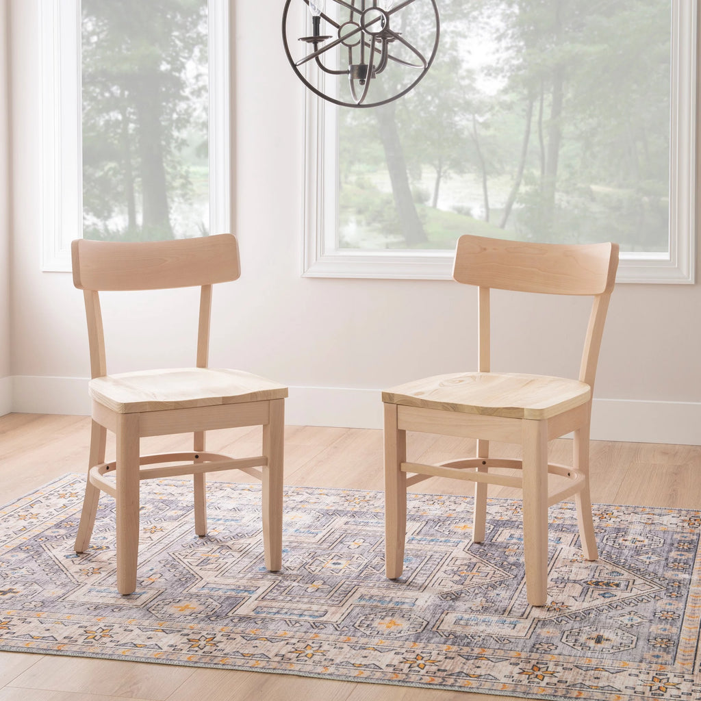 Unfinished Wood Dining Accent Chair, Set of 2 O46382