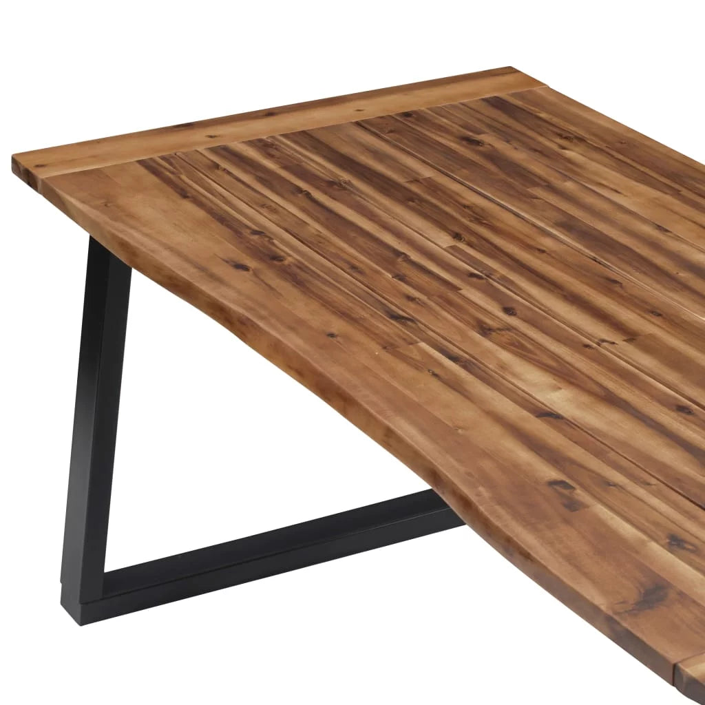 Acacia Wood Dining Table with Metal Frame B7202