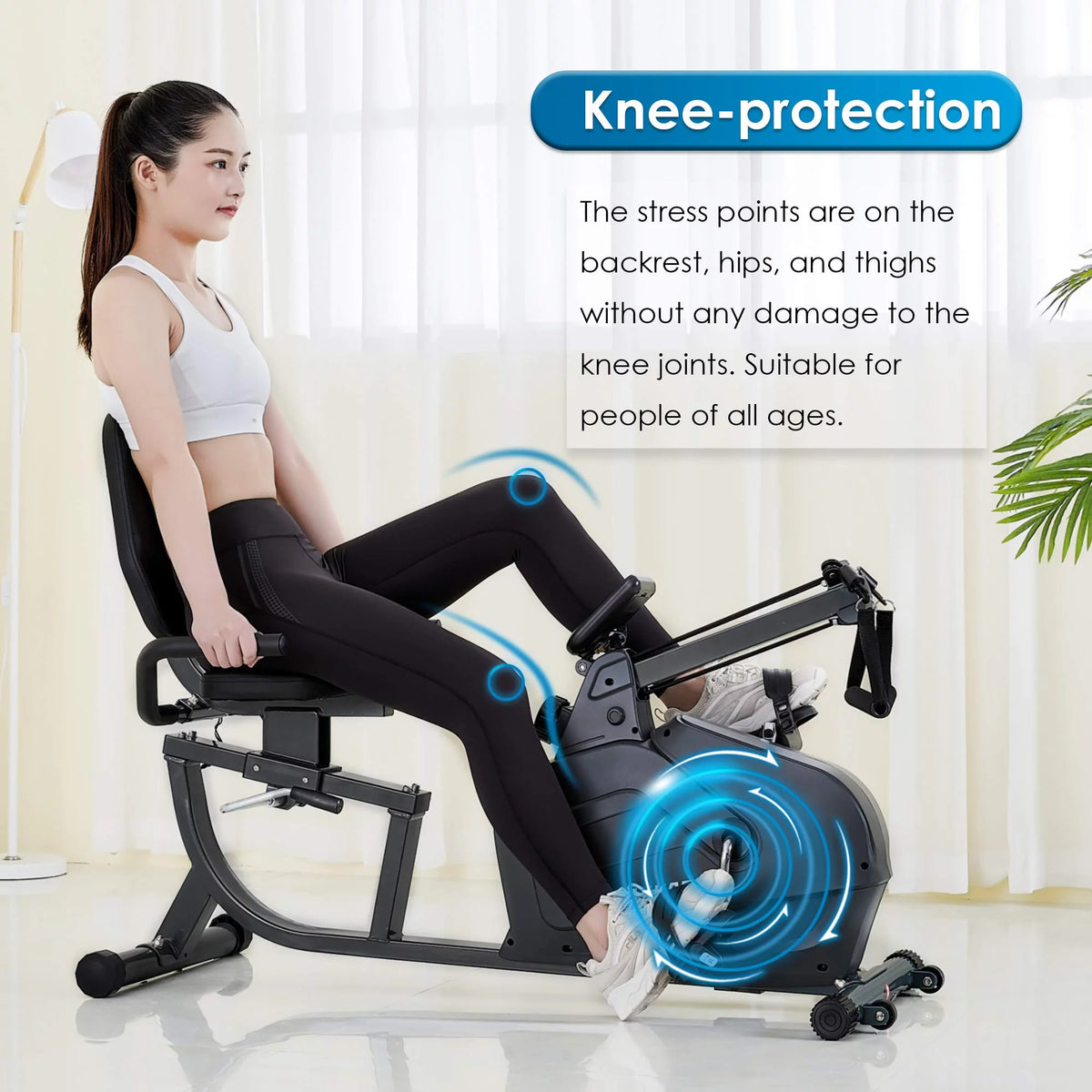 Recumbent Exercise Bike with Arm Resistance Bands X652707
