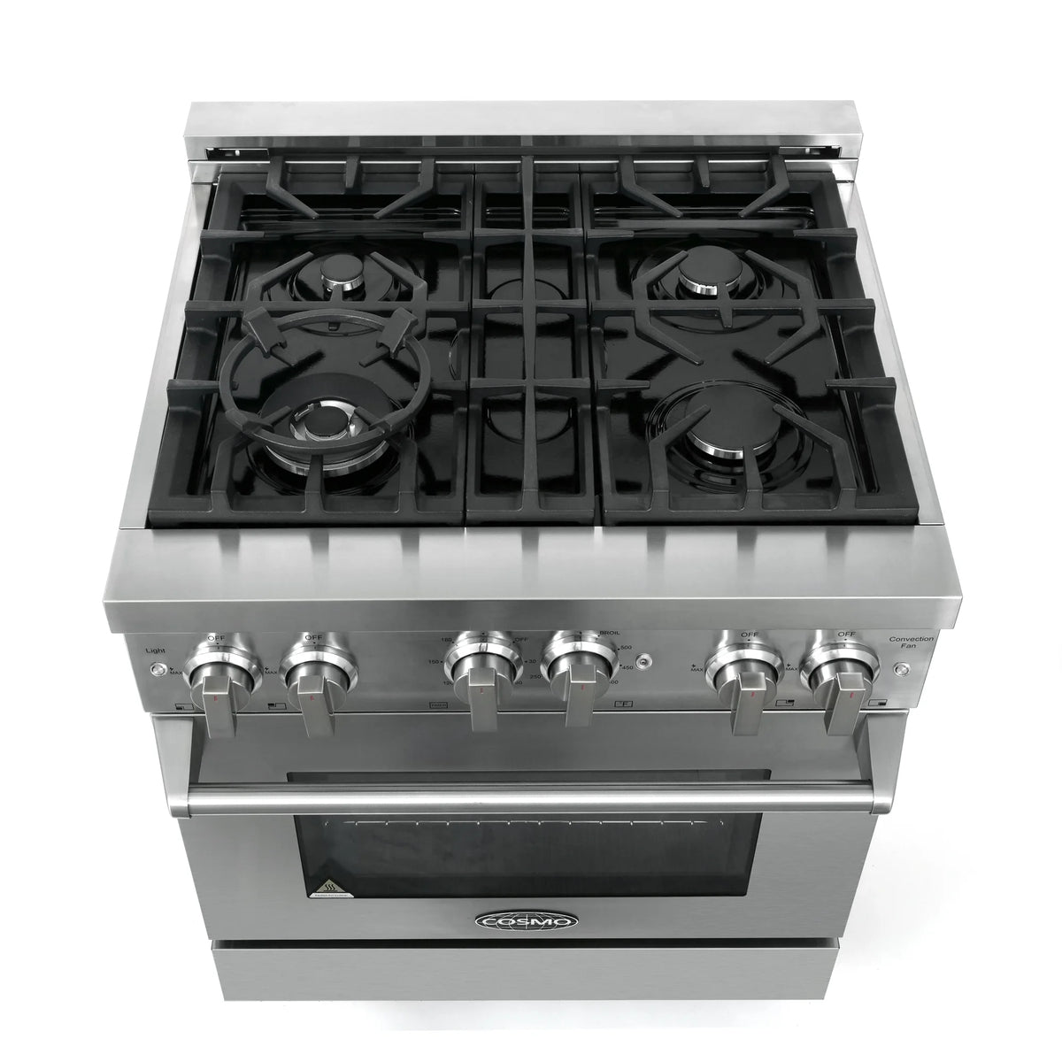 2 Piece Gas Range and Wall Mount Range Hood Kitchen Appliance Bundle L4682