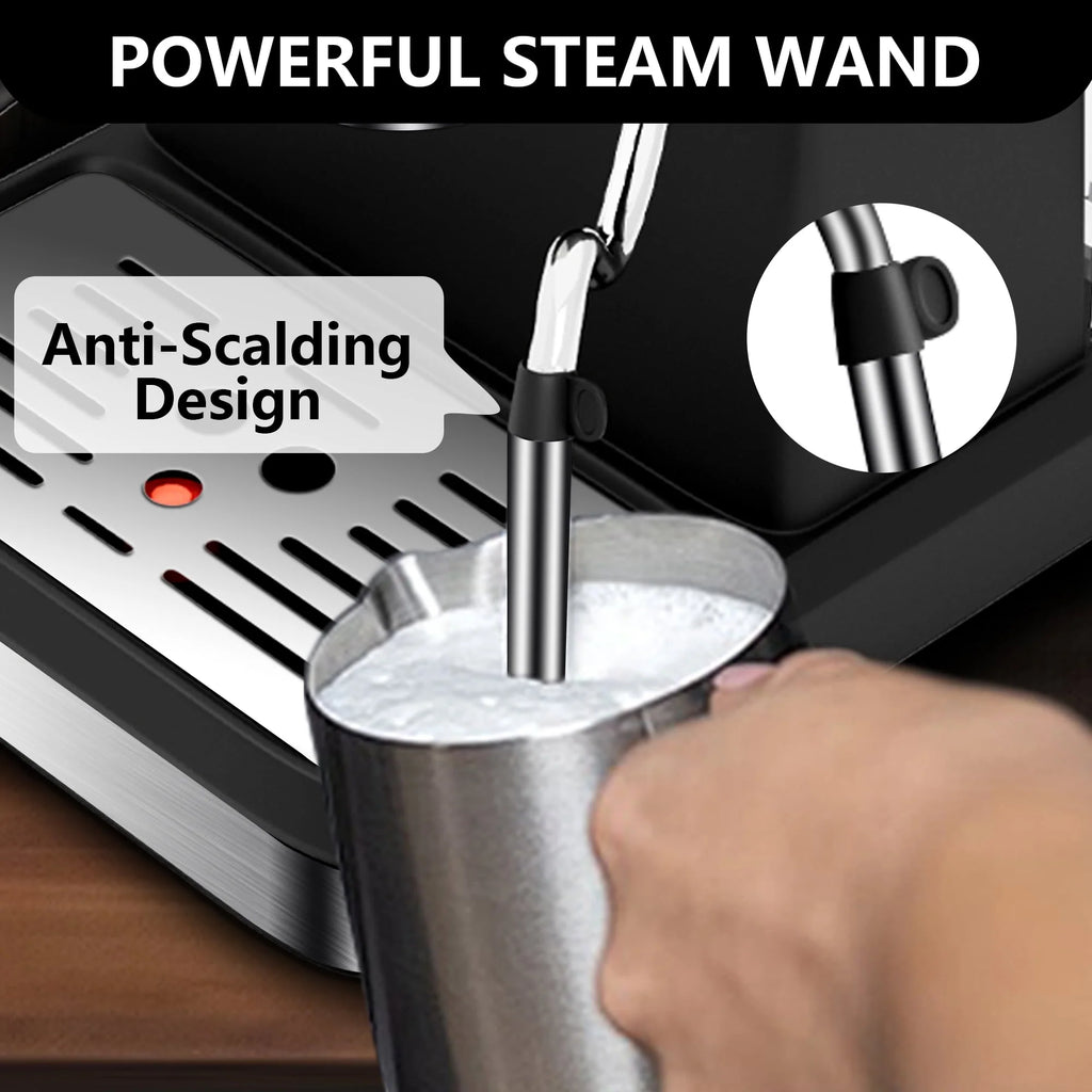 20 Bar Stainless Steel Espresso Machine with Milk Frother C645290