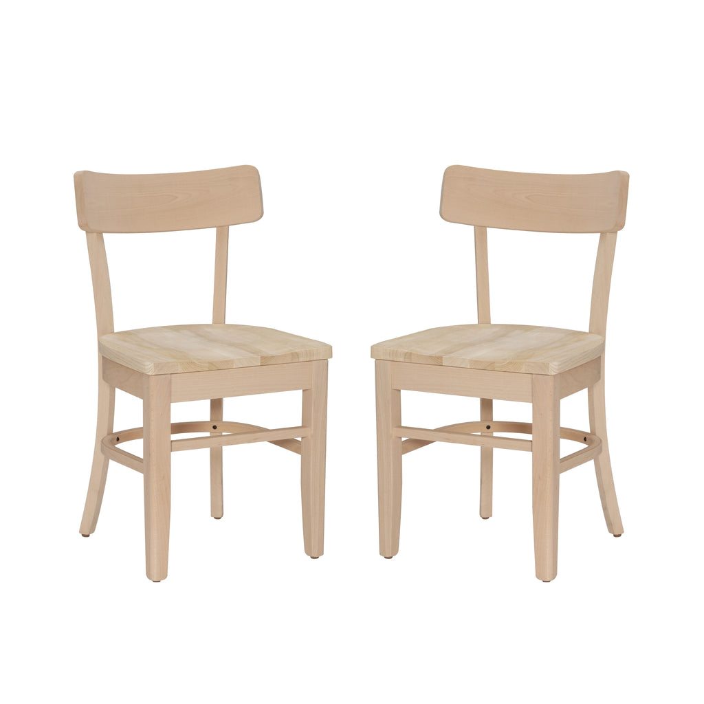 Unfinished Wood Dining Accent Chair, Set of 2 O46382