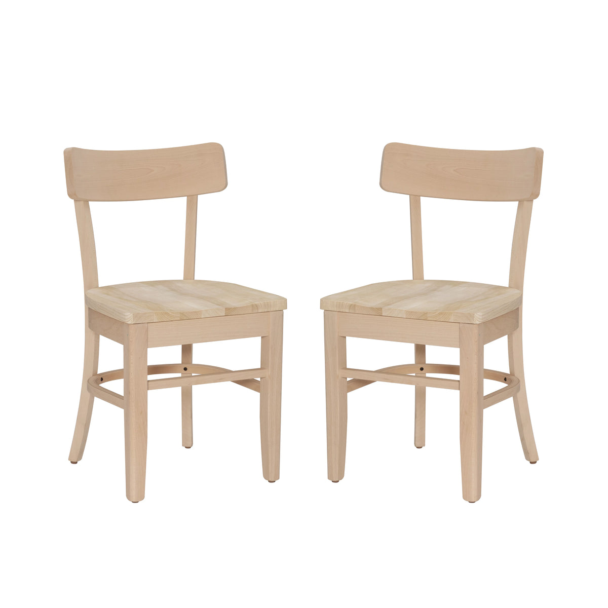 Unfinished Wood Dining Accent Chair, Set of 2 O46382