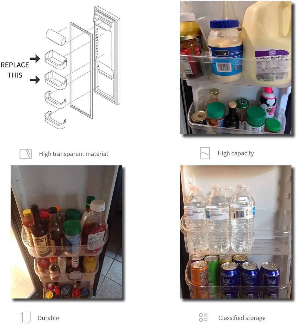 Clear Gallon Door Bin Shelf 2 Pack O6234