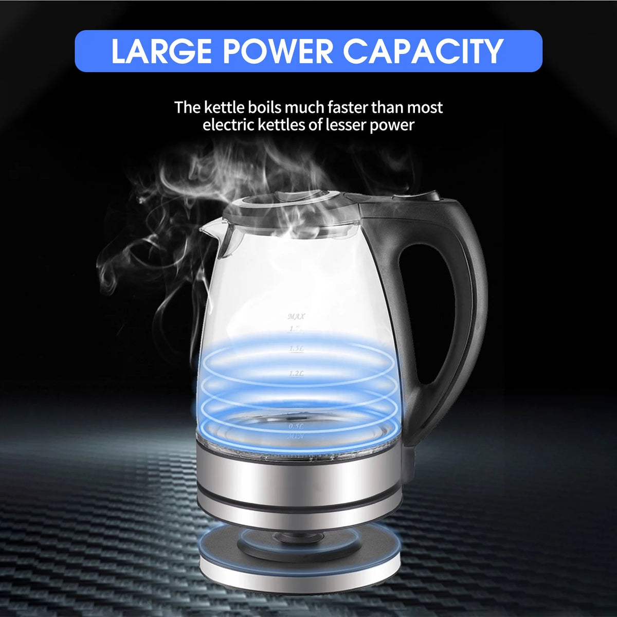 1.7L 1500W Glass Electric Kettle Z9883