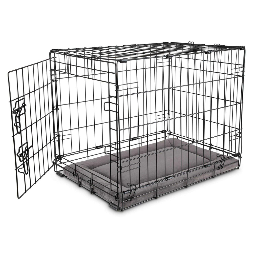 Dark Grey Velvet Dog Crate Mat and Pet Bed N30037