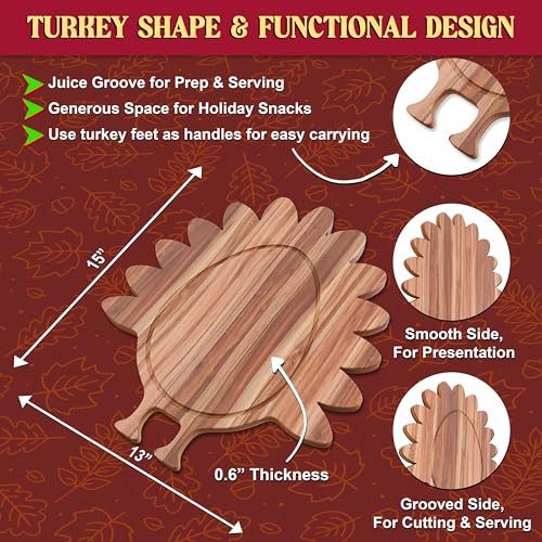 17-Inch Acacia Wood Christmas Cutting Board Y782030