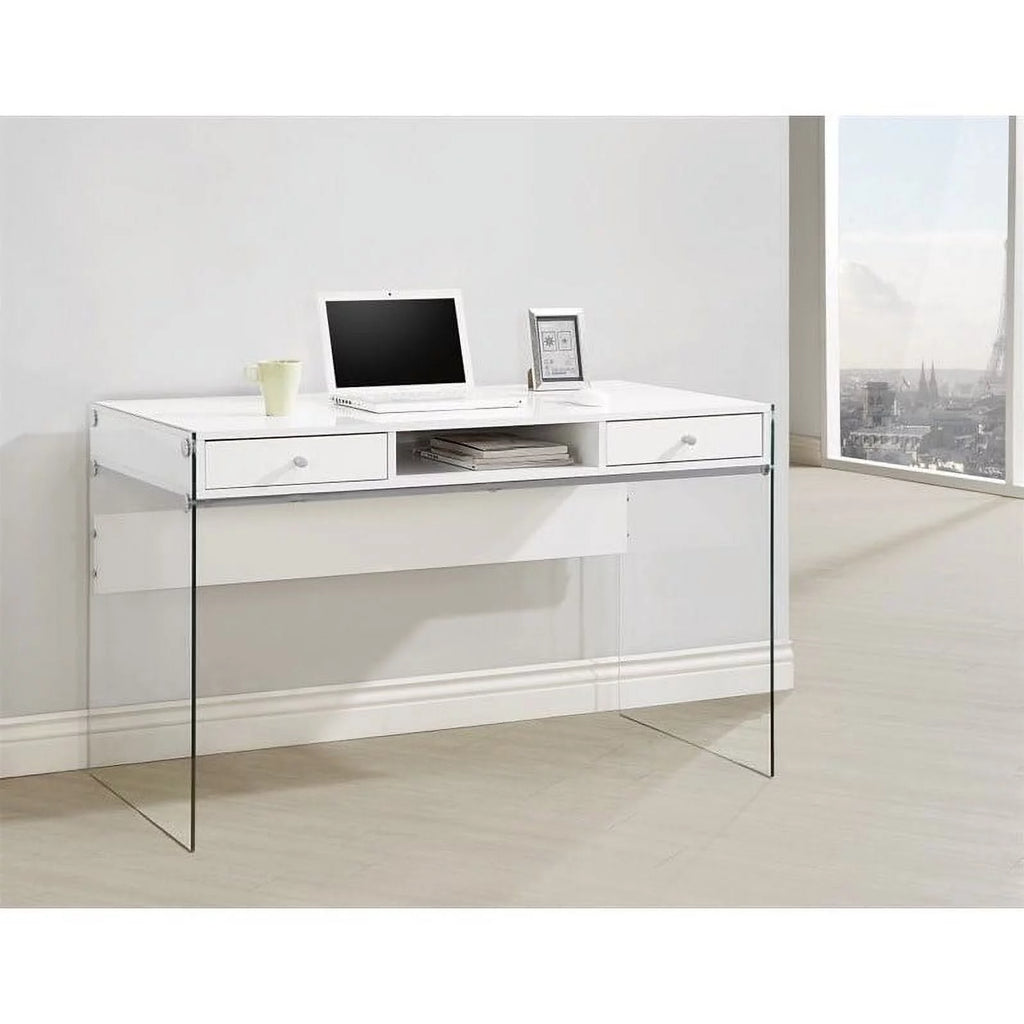 Contemporary Wood Glass Computer Desk Y2035