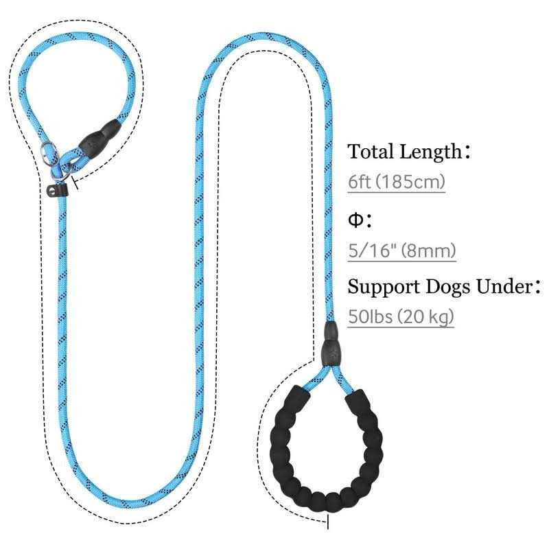 6 FT Reflective Rope Slip Lead Dog Leash with Padded Handle B194800