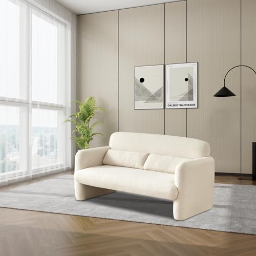 Sherpa Lamb Fabric Armed Accent Chair with Waist Pillow J18404