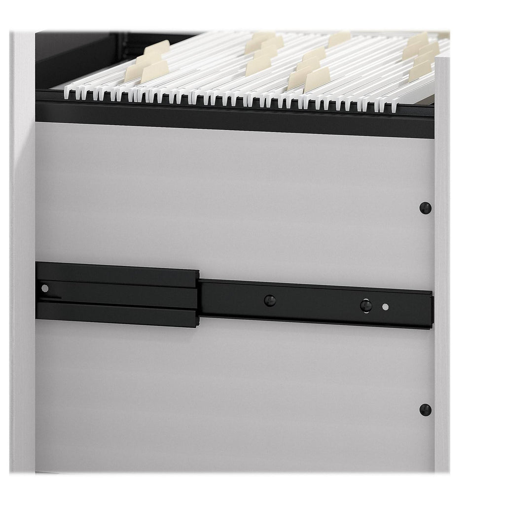 Pure White Oak Writing Desk with 2 Drawer File Cabinet U9480