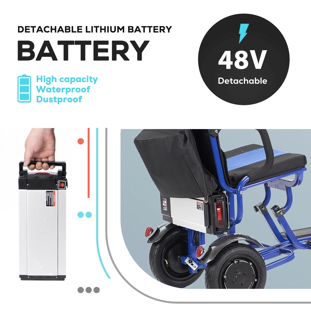 Blue Folding Mobility Scooters P246