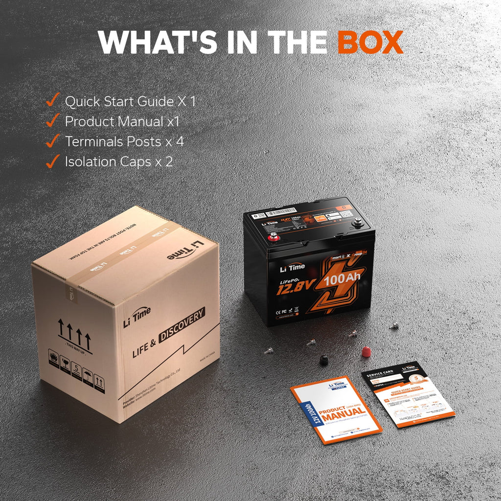 12V 100Ah Group 24 Bluetooth LiFePO4 Lithium Deep Cycle Battery P7529