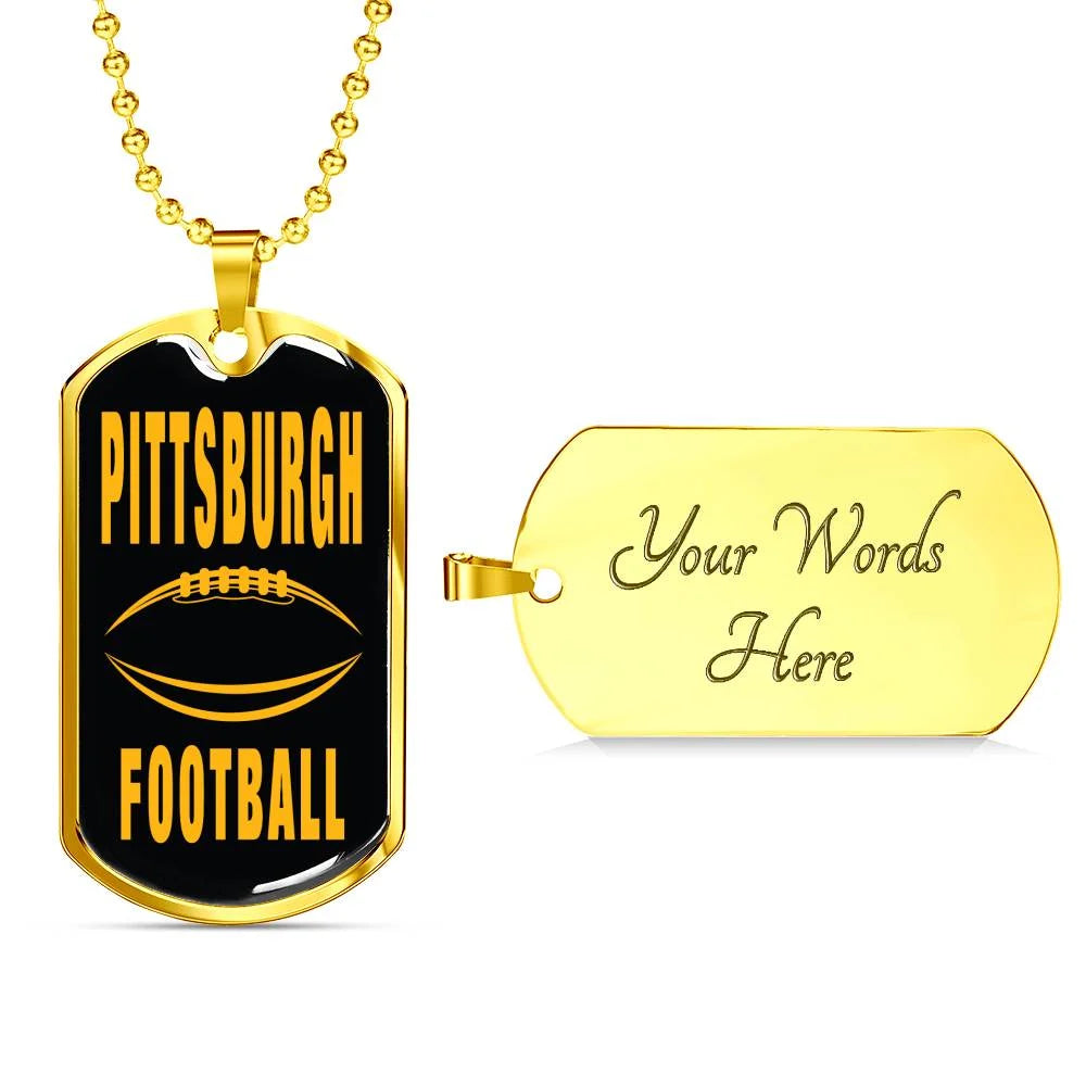 Stainless Steel or 18k Gold Dog Tag Necklace Z669