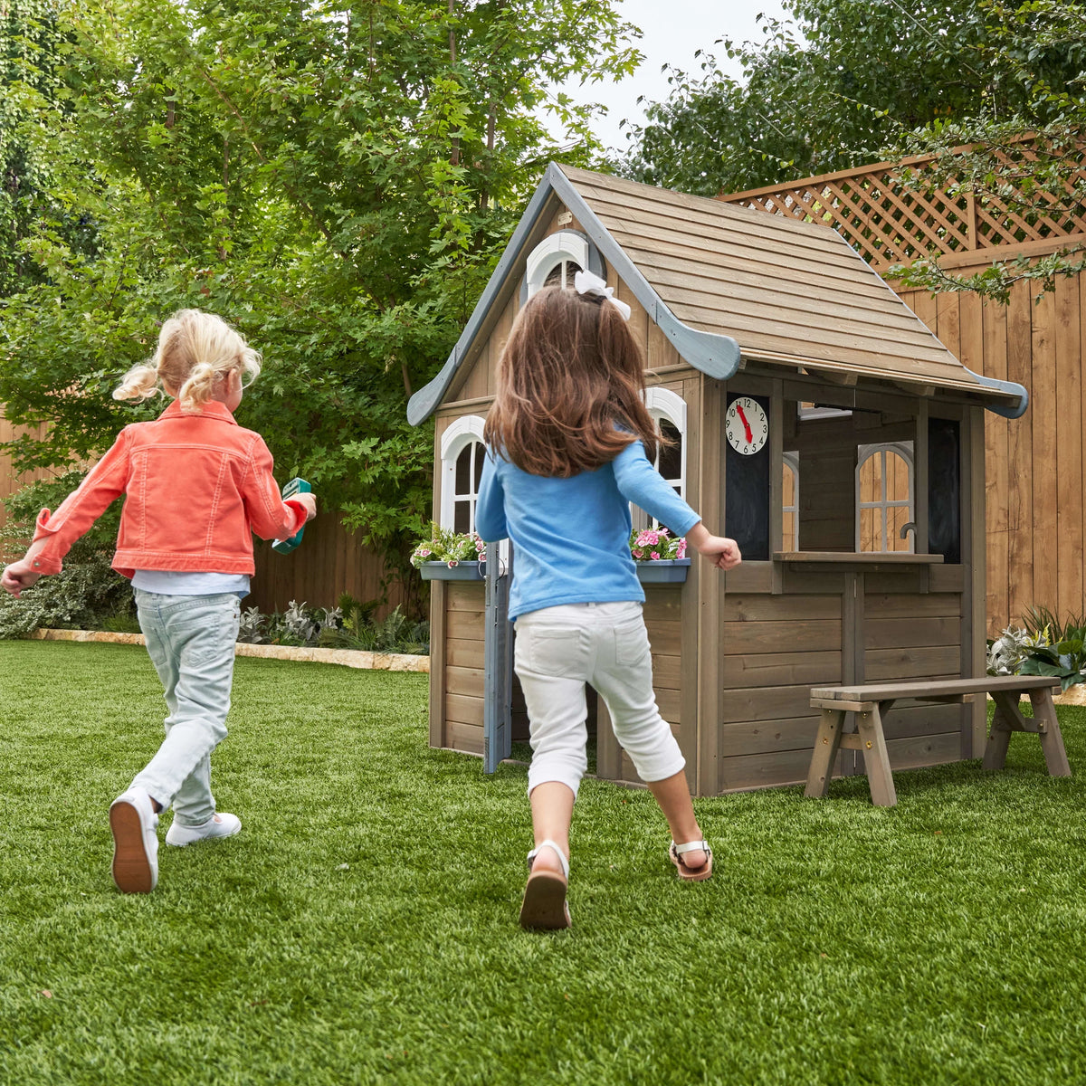Wooden Outdoor Playhouse with Kitchen C79019