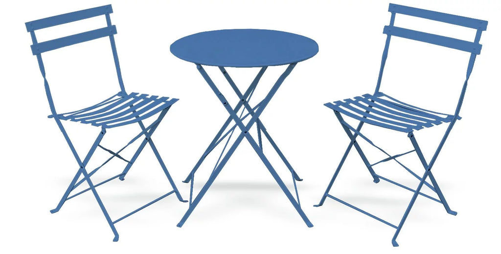 3 Piece Porch Furniture Set with Tea Table Blue E98872