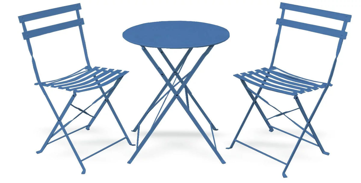 3 Piece Porch Furniture Set with Tea Table Blue E98872
