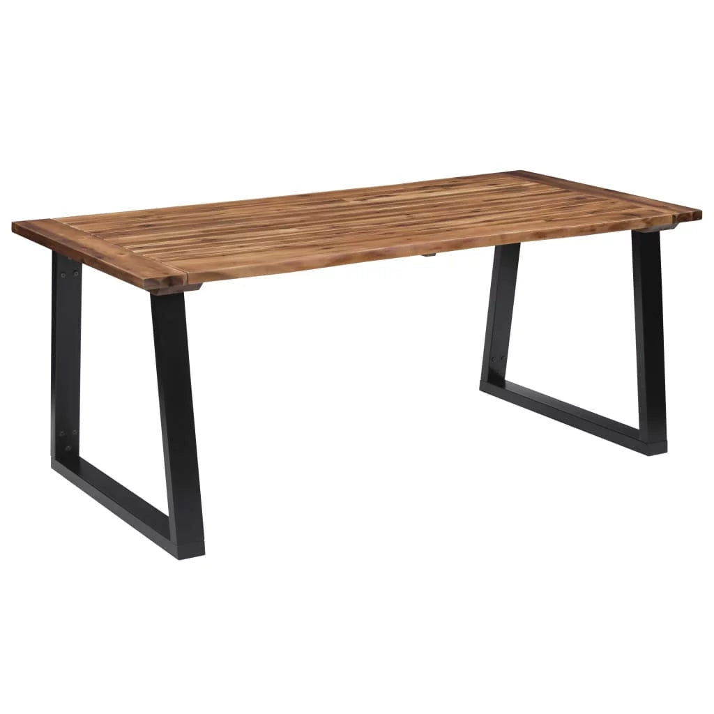 Acacia Wood Dining Table with Metal Frame B7202