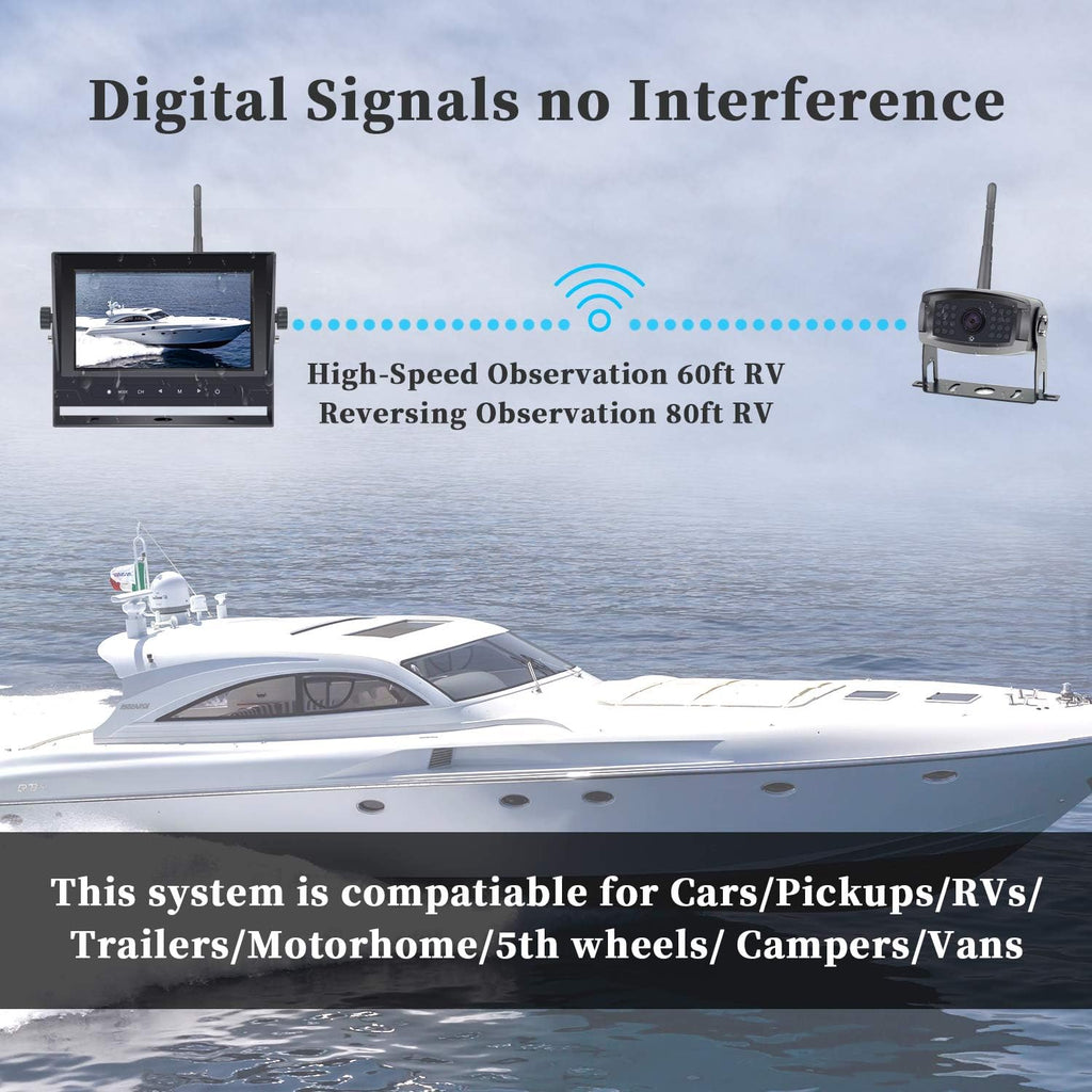 1080P Digital Wireless Rear View Camera with 7'' DVR Monitor IP67 Waterproof R167397
