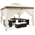 10'x 10' Beige Canopy Gazebo with Mosquito Netting V2613