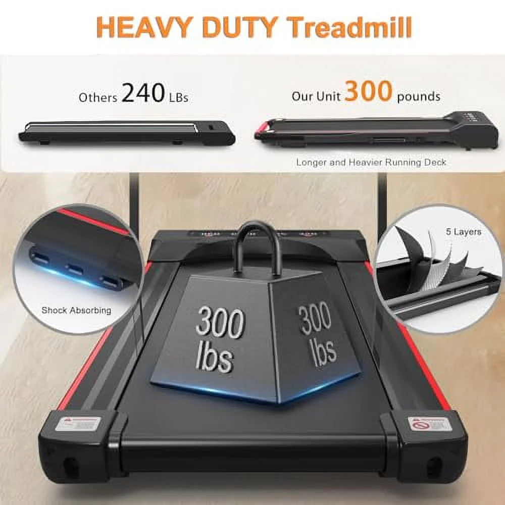 Foldable Under Desk Treadmill with Handle Bar J149068