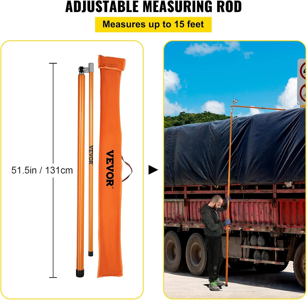 15' Fiberglass Truck Height Measuring Stick with Carrying Bag D10381