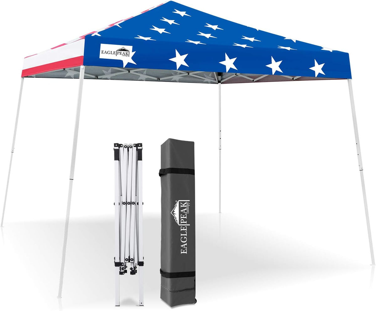10' x 10' Slant Leg Pop-up Canopy Tent with 64 Square Feet of Shade (Blue) P3727