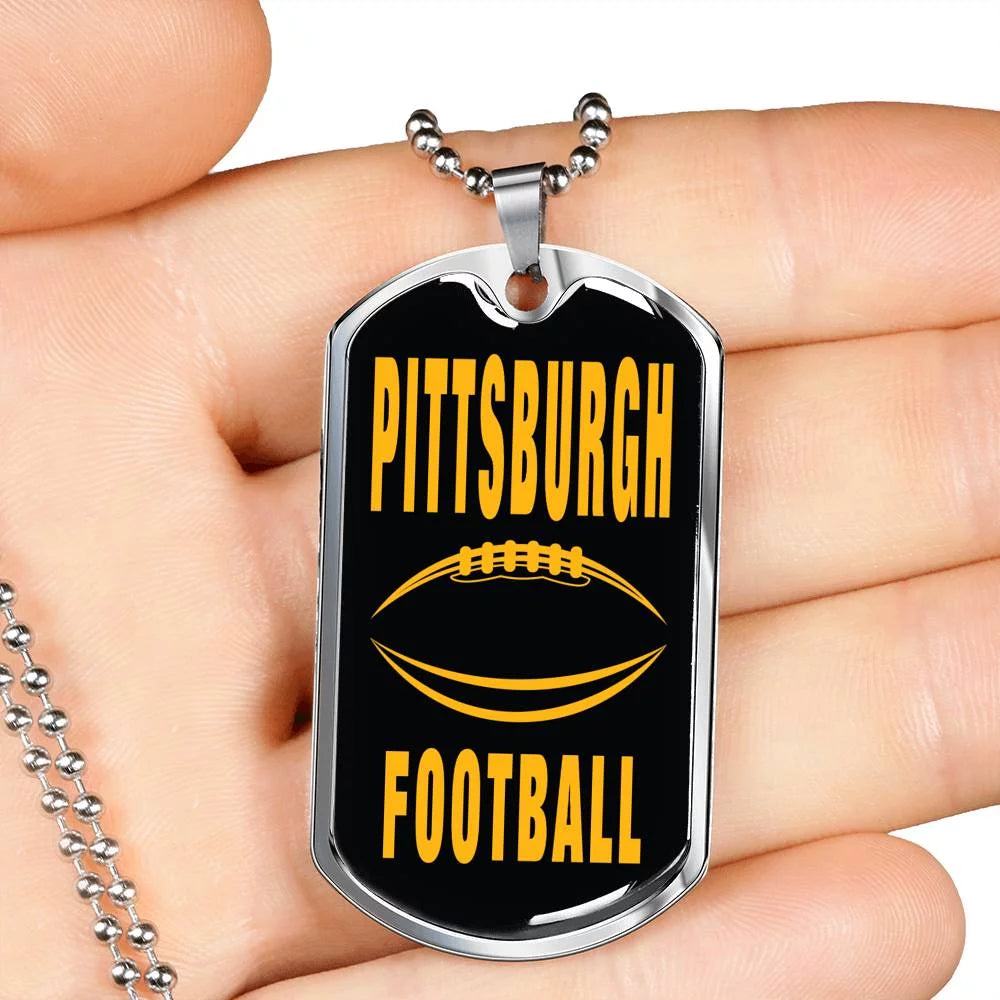 Stainless Steel or 18k Gold Dog Tag Necklace Z669