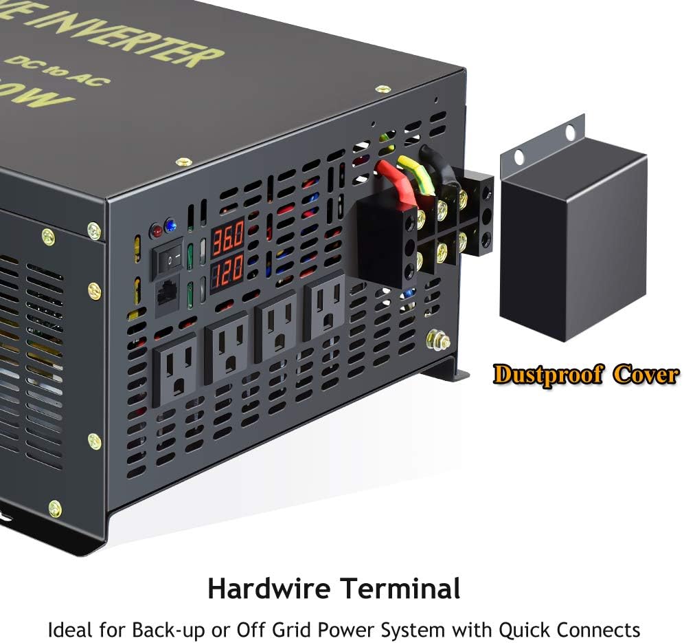8000W Pure Sine Wave Power Inverter DC 36V to AC 120V X3647