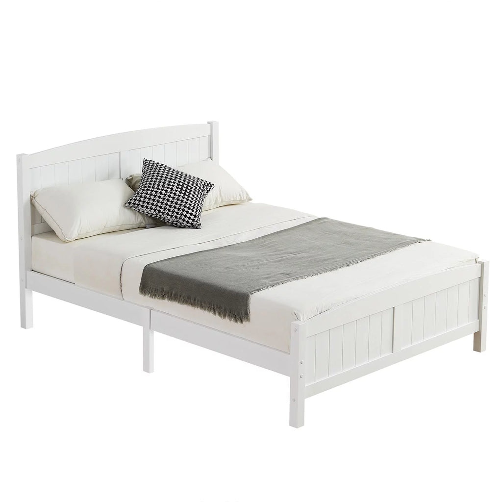 Queen Solid Pine Wood Platform Bed Frame with Headboard H819