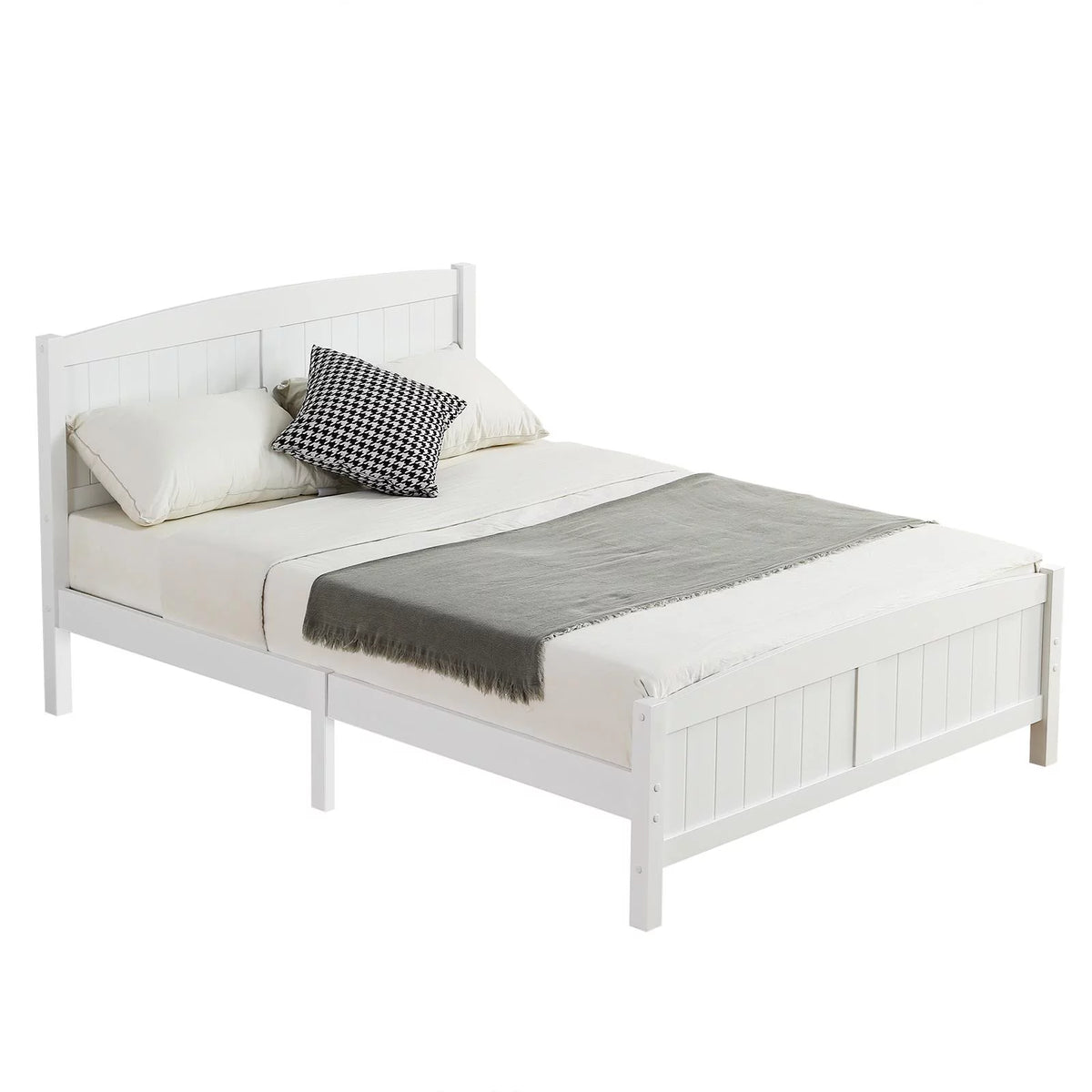 Queen Solid Pine Wood Platform Bed Frame with Headboard H819