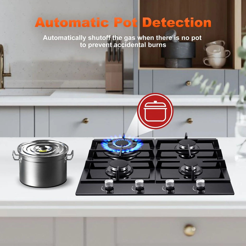 24 inch 4 Burners Gas Cooktop with Tempered Glass X792