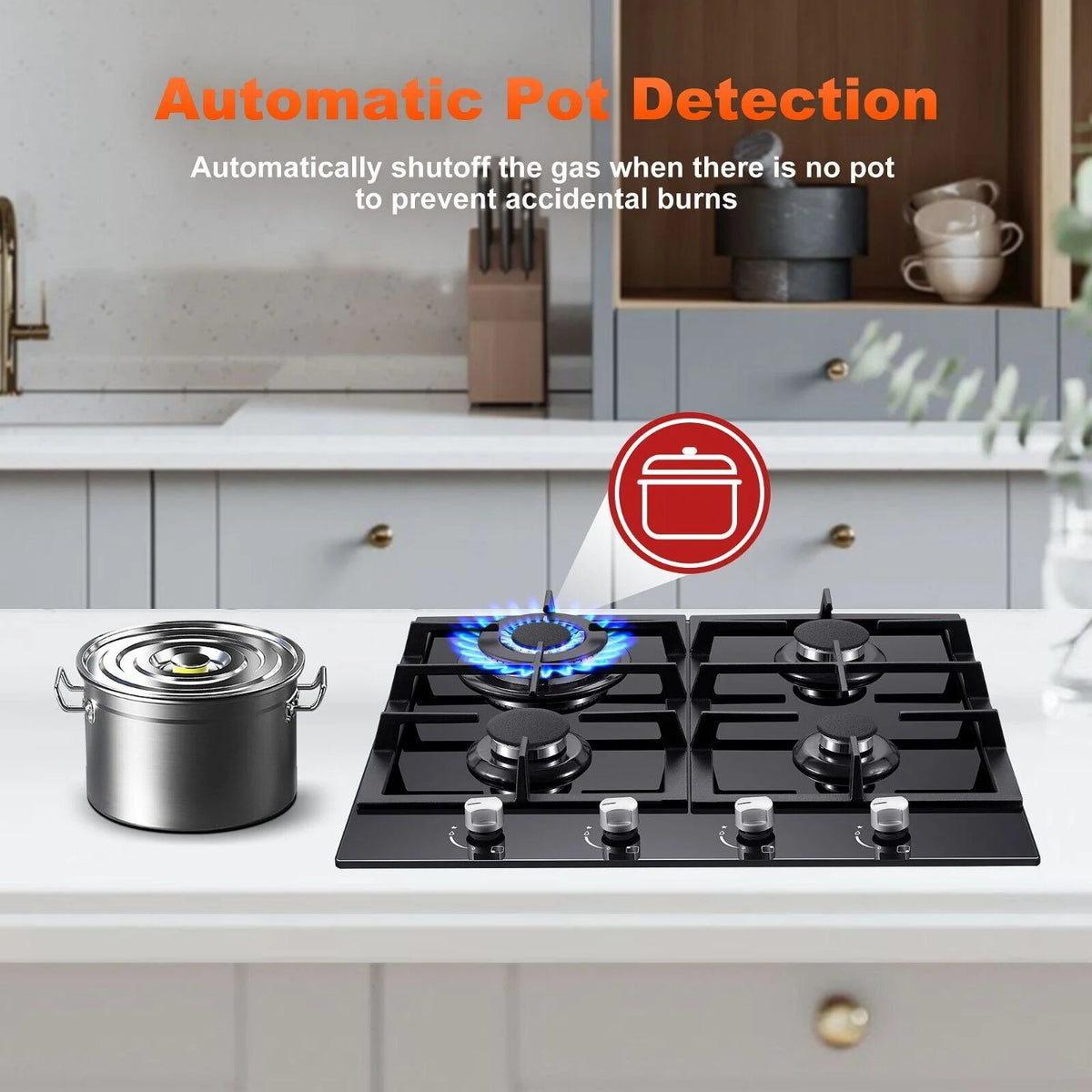 24 inch 4 Burners Gas Cooktop with Tempered Glass X792