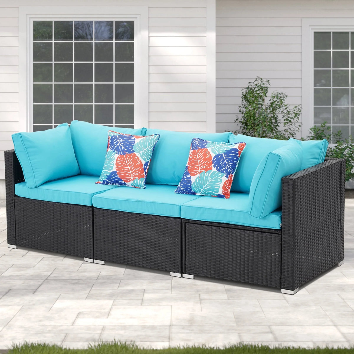 3 Pcs Beige Outdoor Patio Sofa Set B253