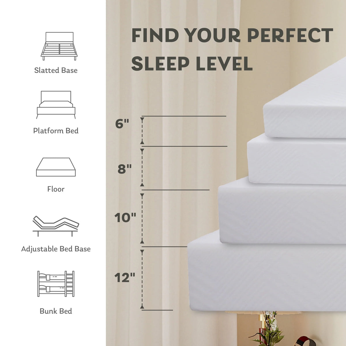 White Twin 6 inch Memory Foam Mattress A83706