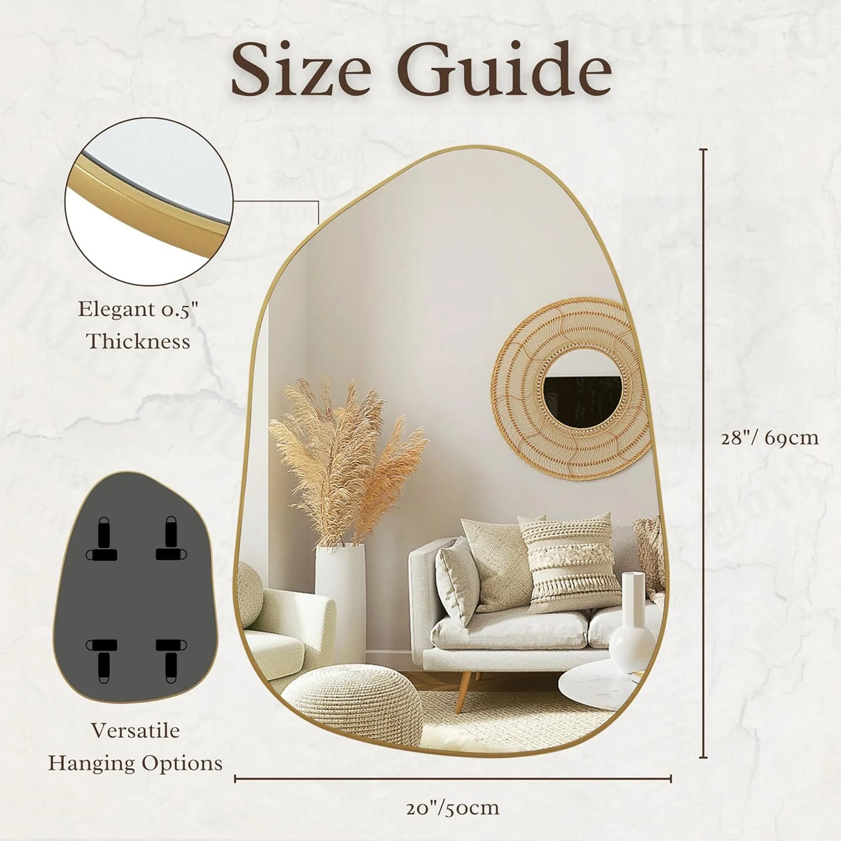 Irregular Asymmetrical Wall Mirror X2914