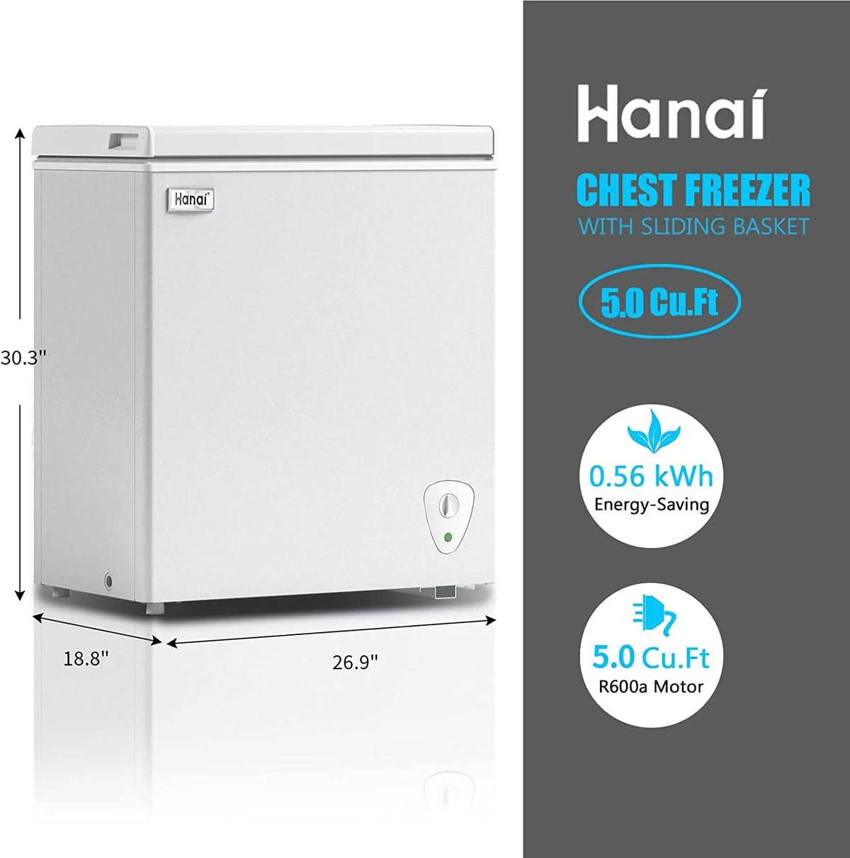 5.0 Cu Ft White Chest Freezer D689922